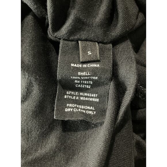 Helmut Lang 'Scala' Black Viscose Drape Mini Dress Size S - Picture 2 of 5